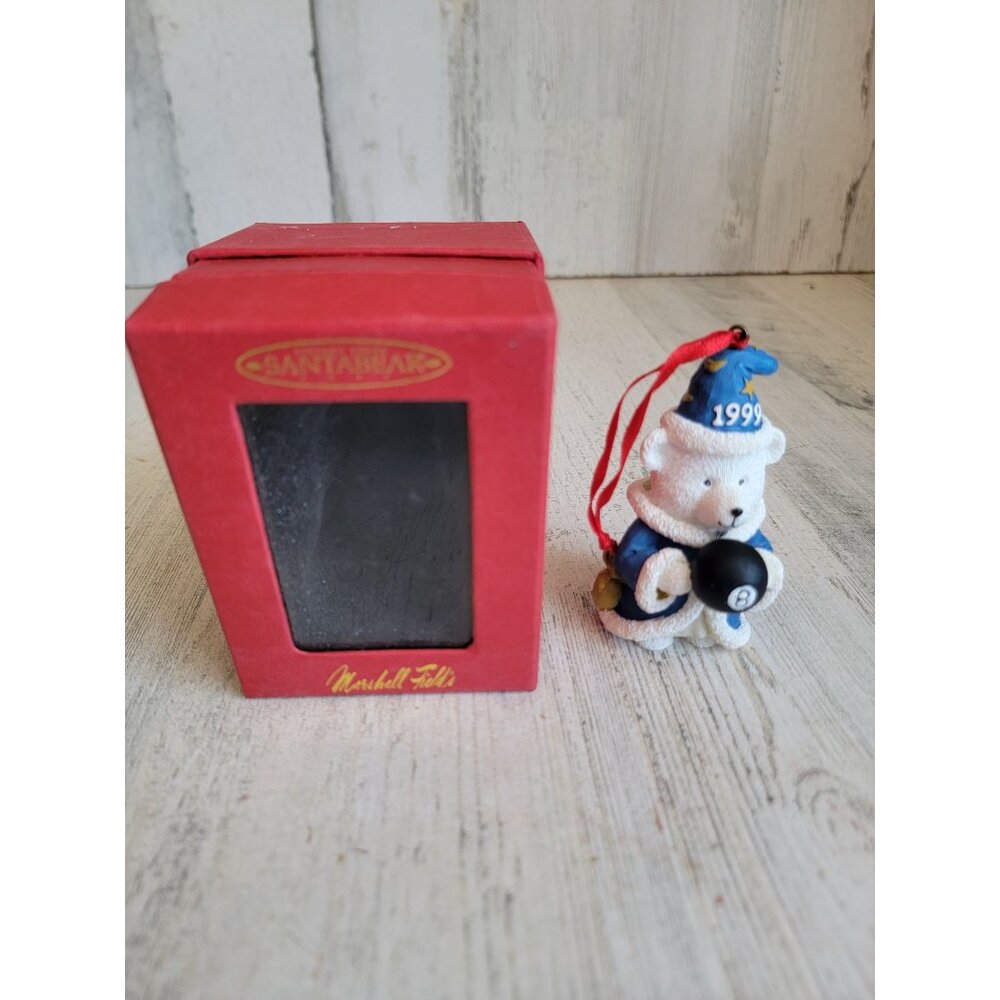 Santa bear‎ 1999 polar bear 8 ball magic Marshall field ornament Xmas